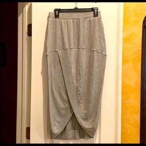 Grey pencil envelope midi skirt